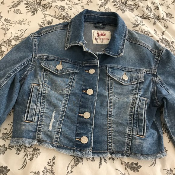 🛼Justice Denim Crop Jacket | Size 6/7 - Picture 10 of 15